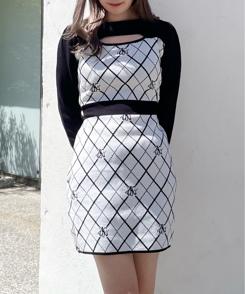 ジャガードバックリボンワンピース（ワンピース）｜abc une face（アー