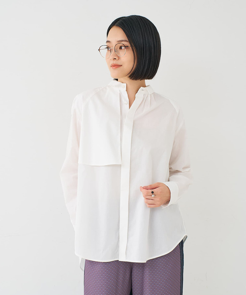 collex（コレックス）の「フラップミニ衿ブラウス（シャツ/ブラウス・レディース・ホワイト/ベージュ/ストライプ・フリー）」の21枚目の写真