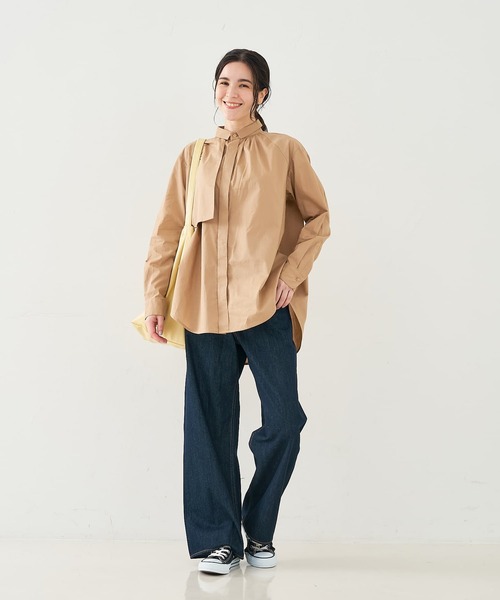 collex（コレックス）の「フラップミニ衿ブラウス（シャツ/ブラウス・レディース・ホワイト/ベージュ/ストライプ・フリー）」の18枚目の写真