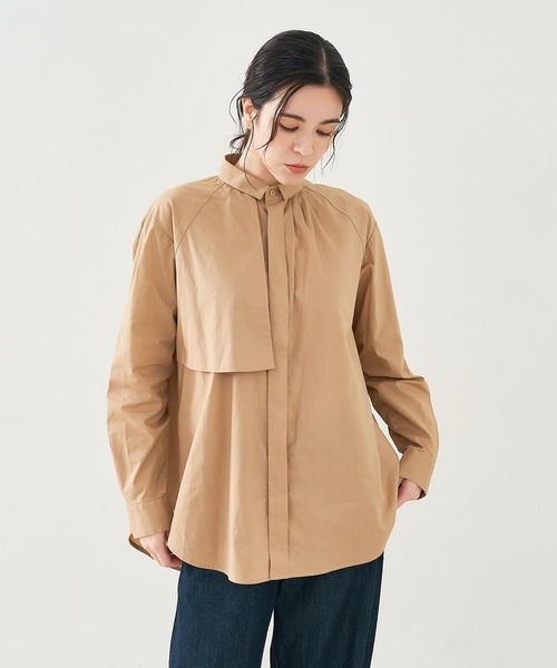 collex（コレックス）の「フラップミニ衿ブラウス（シャツ/ブラウス・レディース・ホワイト/ベージュ/ストライプ・フリー）」の15枚目の写真