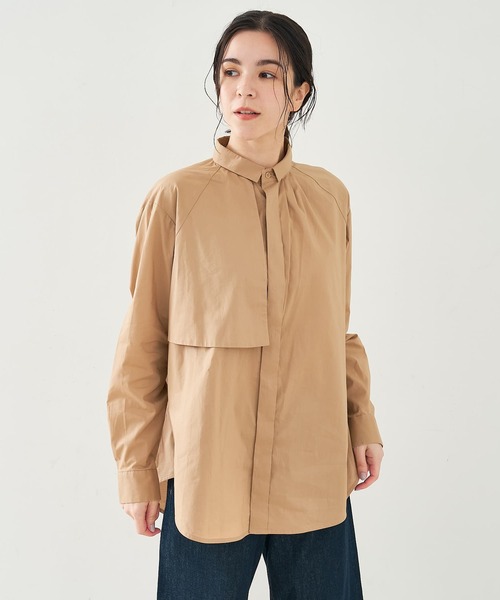 collex（コレックス）の「フラップミニ衿ブラウス（シャツ/ブラウス・レディース・ホワイト/ベージュ/ストライプ・フリー）」の14枚目の写真
