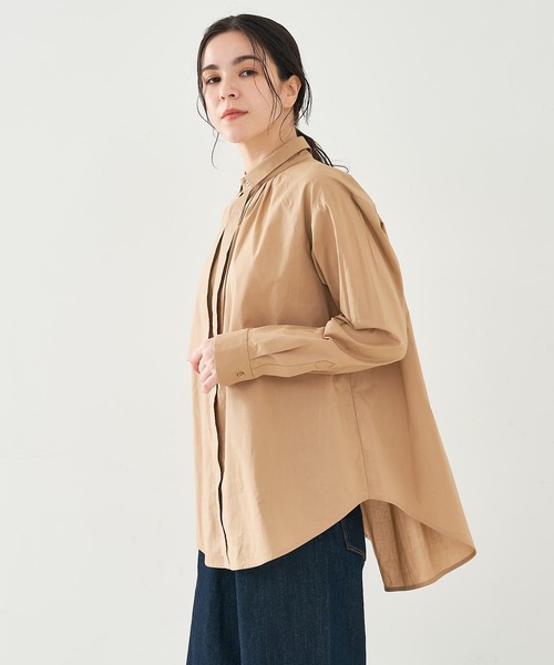 collex（コレックス）の「フラップミニ衿ブラウス（シャツ/ブラウス・レディース・ホワイト/ベージュ/ストライプ・フリー）」の13枚目の写真