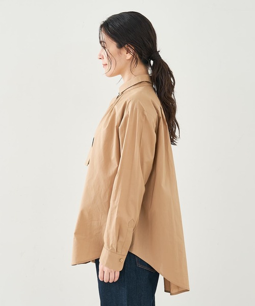collex（コレックス）の「フラップミニ衿ブラウス（シャツ/ブラウス・レディース・ホワイト/ベージュ/ストライプ・フリー）」の10枚目の写真