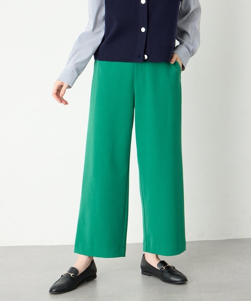 Petit Honfleur（プチオンフルール）の「【すご楽・通年素材】ストレッチワイドパンツ【カラー・チェック・千鳥・ウエストゴム】（その他パンツ・レディース・イエロー/アイボリー/グリーン/ベージュ/モカ・L/M）」の5枚目の写真