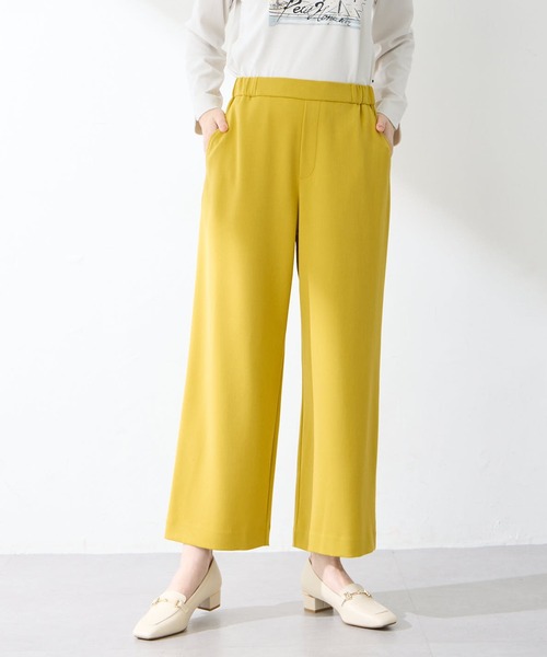 Petit Honfleur（プチオンフルール）の「【すご楽・通年素材】ストレッチワイドパンツ【カラー・チェック・千鳥・ウエストゴム】（その他パンツ・レディース・イエロー/アイボリー/グリーン/ベージュ/モカ・L/M）」の21枚目の写真