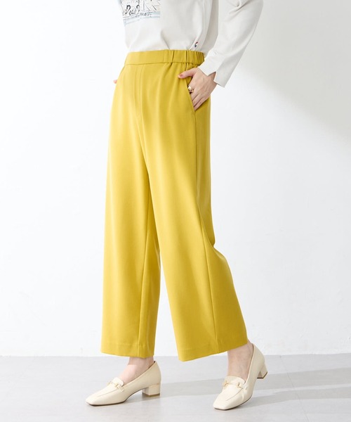 Petit Honfleur（プチオンフルール）の「【すご楽・通年素材】ストレッチワイドパンツ【カラー・チェック・千鳥・ウエストゴム】（その他パンツ・レディース・イエロー/アイボリー/グリーン/ベージュ/モカ・L/M）」の22枚目の写真