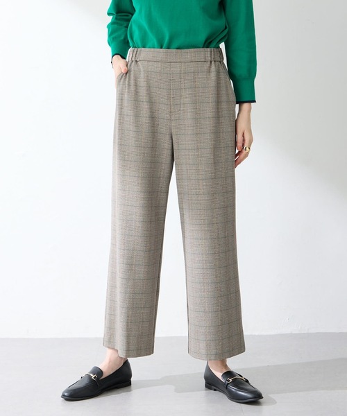 Petit Honfleur（プチオンフルール）の「【すご楽・通年素材】ストレッチワイドパンツ【カラー・チェック・千鳥・ウエストゴム】（その他パンツ・レディース・イエロー/アイボリー/グリーン/ベージュ/モカ・L/M）」の19枚目の写真