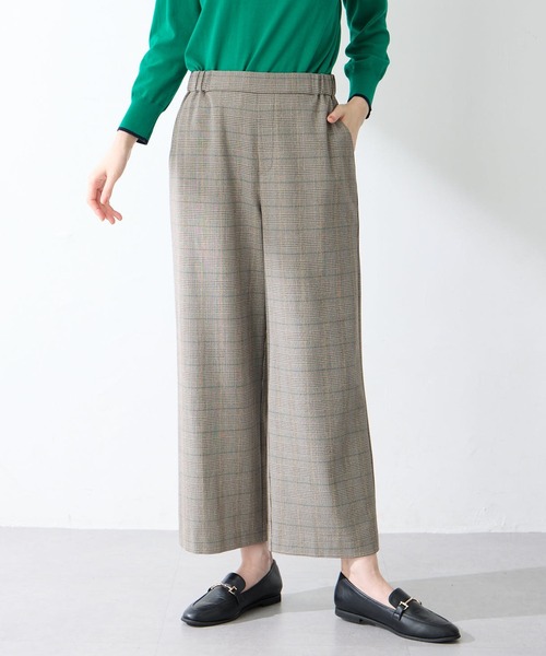 Petit Honfleur（プチオンフルール）の「【すご楽・通年素材】ストレッチワイドパンツ【カラー・チェック・千鳥・ウエストゴム】（その他パンツ・レディース・イエロー/アイボリー/グリーン/ベージュ/モカ・L/M）」の18枚目の写真