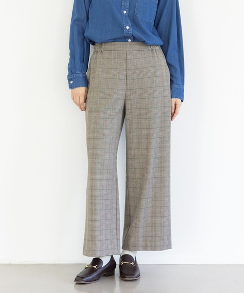 Petit Honfleur（プチオンフルール）の「【すご楽・通年素材】ストレッチワイドパンツ【カラー・チェック・千鳥・ウエストゴム】（その他パンツ・レディース・イエロー/アイボリー/グリーン/ベージュ/モカ・L/M）」の17枚目の写真