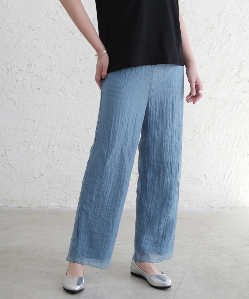 ONEP STAR(ワンピスター)の「シワ加工×ストレートラインワイドパンツ(その他パンツ・レディース・オレンジ/ブルー/グレイッシュベージュ/ブラック・MEDIUM)」の17枚目の写真