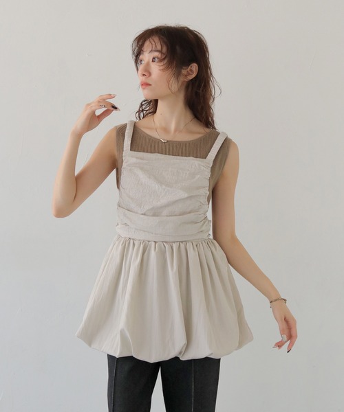 CLEIO(クレイオ)の「【CLEIO】裾バルーンビスチェ HEM BALLOON BUSTIER/940-14602(その他トップス・レディース・ブラック/ライトベージュ・FREE)」の2枚目の写真
