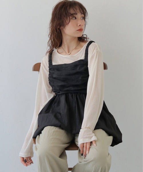 CLEIO(クレイオ)の「【CLEIO】裾バルーンビスチェ HEM BALLOON BUSTIER/940-14602(その他トップス・レディース・ブラック/ライトベージュ・FREE)」の1枚目の写真