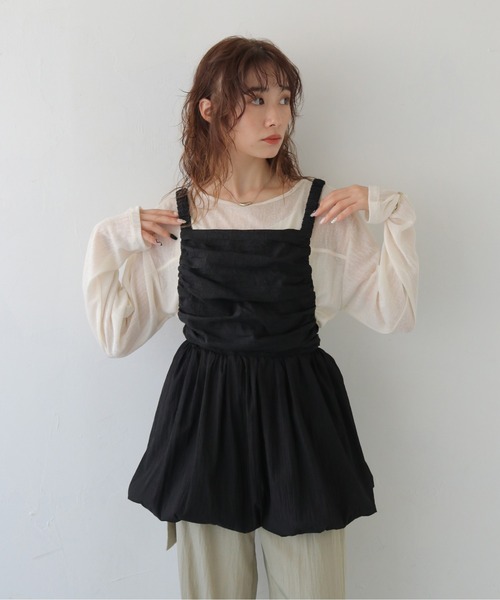 CLEIO(クレイオ)の「【CLEIO】裾バルーンビスチェ HEM BALLOON BUSTIER/940-14602(その他トップス・レディース・ブラック/ライトベージュ・FREE)」の9枚目の写真
