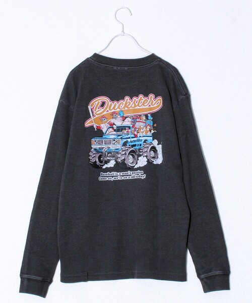 FREDY MAC（フレディーマック）の「【Duckster/ダックスター】ヴィンテージ調ワッフルロンT（Tシャツ/カットソー・メンズ・オフホワイト/ブルー/チャコールグレー・M/L）」の2枚目の写真