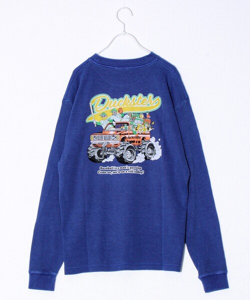 FREDY MAC（フレディーマック）の「【Duckster/ダックスター】ヴィンテージ調ワッフルロンT（Tシャツ/カットソー・メンズ・オフホワイト/ブルー/チャコールグレー・M/L）」の3枚目の写真