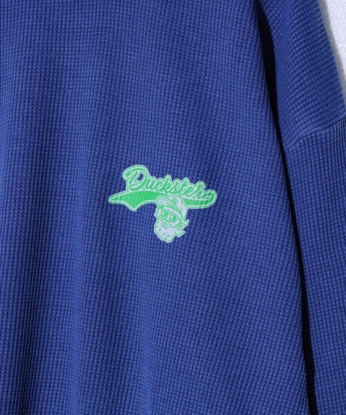 FREDY MAC（フレディーマック）の「【Duckster/ダックスター】ヴィンテージ調ワッフルロンT（Tシャツ/カットソー・メンズ・オフホワイト/ブルー/チャコールグレー・M/L）」の5枚目の写真