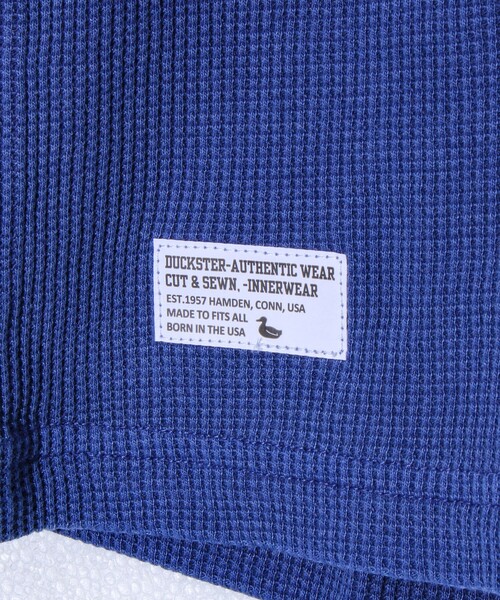 FREDY MAC（フレディーマック）の「【Duckster/ダックスター】ヴィンテージ調ワッフルロンT（Tシャツ/カットソー・メンズ・オフホワイト/ブルー/チャコールグレー・M/L）」の6枚目の写真