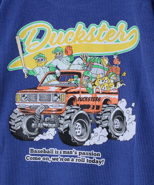 FREDY MAC（フレディーマック）の「【Duckster/ダックスター】ヴィンテージ調ワッフルロンT（Tシャツ/カットソー・メンズ・オフホワイト/ブルー/チャコールグレー・M/L）」の7枚目の写真