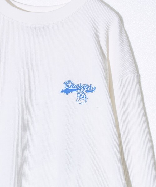 FREDY MAC（フレディーマック）の「【Duckster/ダックスター】ヴィンテージ調ワッフルロンT（Tシャツ/カットソー・メンズ・オフホワイト/ブルー/チャコールグレー・M/L）」の9枚目の写真