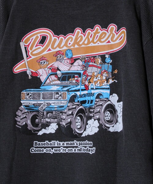 FREDY MAC（フレディーマック）の「【Duckster/ダックスター】ヴィンテージ調ワッフルロンT（Tシャツ/カットソー・メンズ・オフホワイト/ブルー/チャコールグレー・M/L）」の17枚目の写真