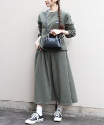 THOUSAND MILE（サウザンドマイル）の「THOUSAND MILE/サウザンドマイル　クルーネックロングスリーブTEE＆スカート セットアップ　CREWNECK LONGSLEEVETEE&SKIRT SET（セットアップ）」