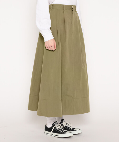 DANTON（ダントン）の「WOMEN'S C/N TWILL 2TUCK SKIRT（スカート・レディース・ネイビー/ベージュ系その他/ブラウン/チャコール・38/36）」の8枚目の写真