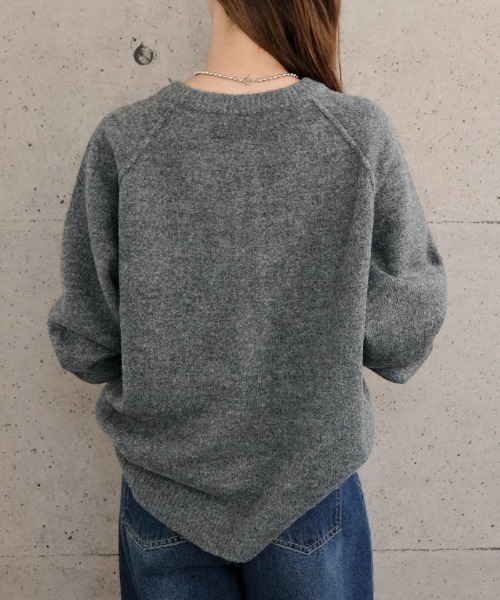 aquagarage（アクアガレージ）の「ドルマンスリーブニットカーディガン（カーディガン/ボレロ・レディース・オートミール/オレンジ/グレイッシュベージュ/ヘザーチャコール・M）」の6枚目の写真