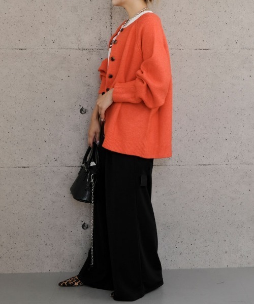 aquagarage（アクアガレージ）の「ドルマンスリーブニットカーディガン（カーディガン/ボレロ・レディース・オートミール/オレンジ/グレイッシュベージュ/ヘザーチャコール・M）」の21枚目の写真