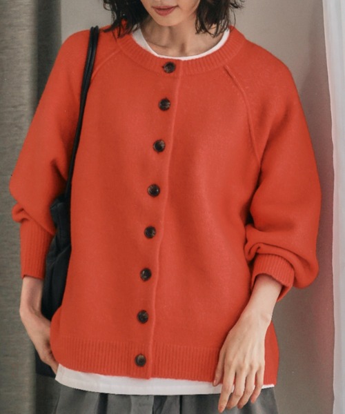 aquagarage（アクアガレージ）の「ドルマンスリーブニットカーディガン（カーディガン/ボレロ・レディース・オートミール/オレンジ/グレイッシュベージュ/ヘザーチャコール・M）」の12枚目の写真