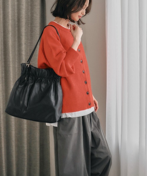 aquagarage（アクアガレージ）の「ドルマンスリーブニットカーディガン（カーディガン/ボレロ・レディース・オートミール/オレンジ/グレイッシュベージュ/ヘザーチャコール・M）」の15枚目の写真