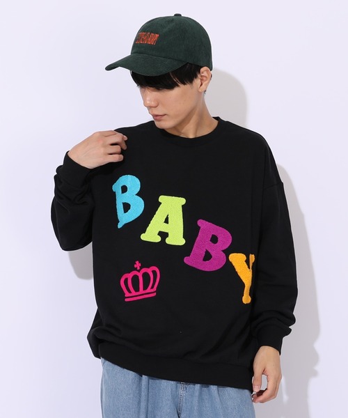 BABYDOLL(ベビードール)の「親子お揃い BIGサガラロゴトレーナー 1053A(スウェット・レディース・アッシュグレー/オフホワイト/ブラック・L/XL/S/M)」の3枚目の写真