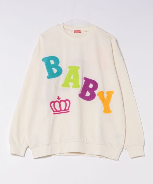 BABYDOLL(ベビードール)の「親子お揃い BIGサガラロゴトレーナー 1053A(スウェット・レディース・アッシュグレー/オフホワイト/ブラック・L/XL/S/M)」の5枚目の写真