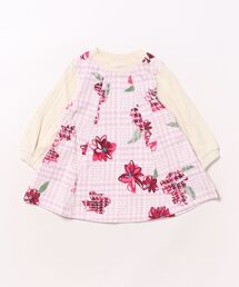 HAKKA BABY | [ベビー]グレンチェックアートスミレプリントミニ裏毛ワンピース(ワンピース)