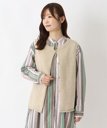 one'sterrace | 【あったか】ふわもち素材のシンプル前開きベスト(ベスト)