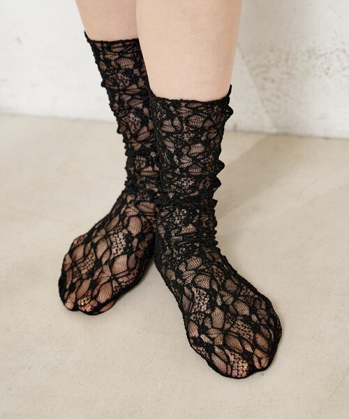 Kastane(カスタネ)の「レースソックス(ソックス/靴下・レディース・ブラック/ホワイト/アイボリー・FREE)」の9枚目の写真