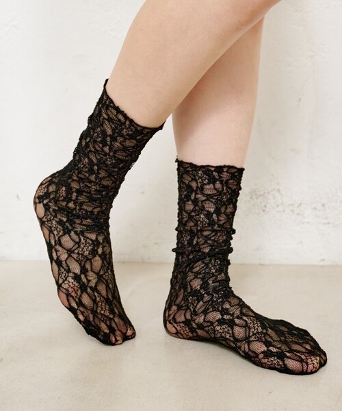Kastane(カスタネ)の「レースソックス(ソックス/靴下・レディース・ブラック/ホワイト/アイボリー・FREE)」の11枚目の写真