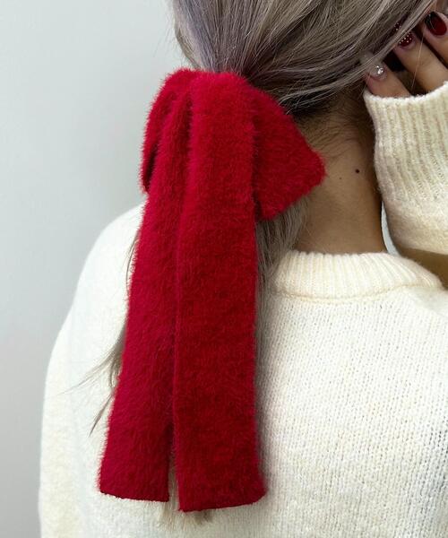 WEGO（ウィゴー）の「WEGO/シャギーニットリボンゴム（ヘアゴム・レディース・レッド/グレー/ブラック/ライトピンク/サックスブルー/ホワイト・FREE）」の13枚目の写真