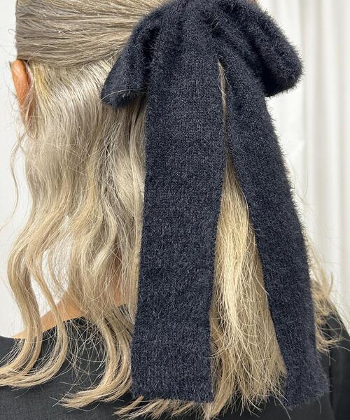 WEGO（ウィゴー）の「WEGO/シャギーニットリボンゴム（ヘアゴム・レディース・レッド/グレー/ブラック/ライトピンク/サックスブルー/ホワイト・FREE）」の10枚目の写真