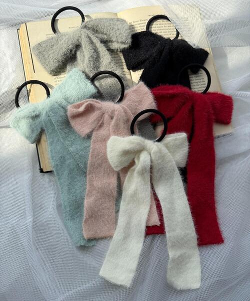 WEGO（ウィゴー）の「WEGO/シャギーニットリボンゴム（ヘアゴム・レディース・レッド/グレー/ブラック/ライトピンク/サックスブルー/ホワイト・FREE）」の11枚目の写真