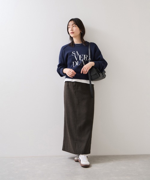 VIS（ビス）の「へリンボーンIラインロングスカート/セットアップ対応（スカート・レディース・ダークブラウン/チャコールグレー・S/M）」の7枚目の写真