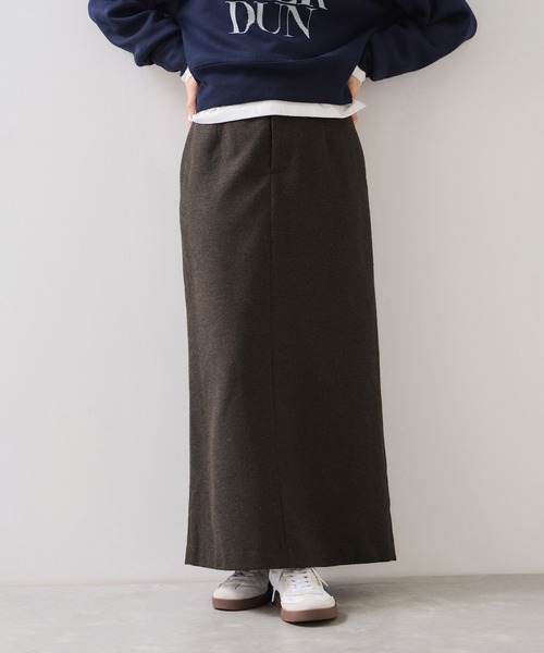 VIS（ビス）の「へリンボーンIラインロングスカート/セットアップ対応（スカート・レディース・ダークブラウン/チャコールグレー・S/M）」の6枚目の写真