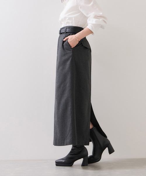 VIS（ビス）の「へリンボーンIラインロングスカート/セットアップ対応（スカート・レディース・ダークブラウン/チャコールグレー・S/M）」の11枚目の写真