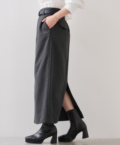 VIS（ビス）の「へリンボーンIラインロングスカート/セットアップ対応（スカート・レディース・ダークブラウン/チャコールグレー・S/M）」の12枚目の写真