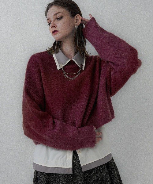 HARE（ハレ）の「グラデモヘヤニットプルオーバー(HARE)（ニット/セーター・レディース・ボルドー/ブルー/パープル/イエロー・FREE）」の5枚目の写真