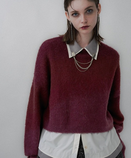 HARE（ハレ）の「グラデモヘヤニットプルオーバー(HARE)（ニット/セーター・レディース・ボルドー/ブルー/パープル/イエロー・FREE）」の6枚目の写真