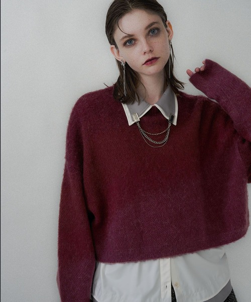 HARE（ハレ）の「グラデモヘヤニットプルオーバー(HARE)（ニット/セーター・レディース・ボルドー/ブルー/パープル/イエロー・FREE）」の10枚目の写真