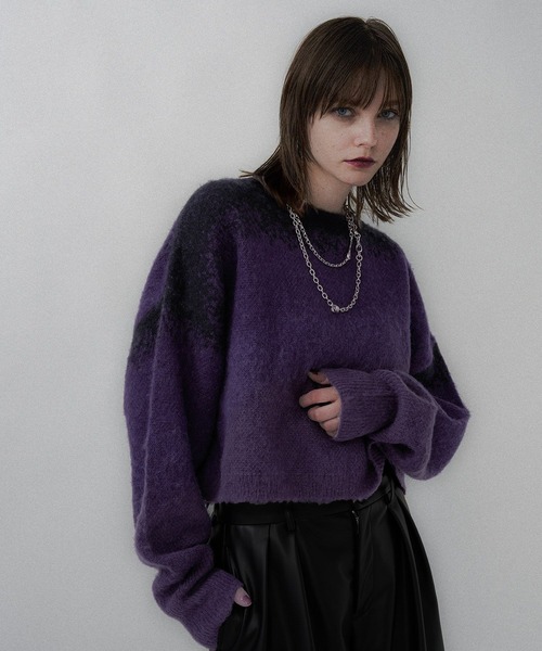 HARE（ハレ）の「グラデモヘヤニットプルオーバー(HARE)（ニット/セーター・レディース・ボルドー/ブルー/パープル/イエロー・FREE）」の13枚目の写真