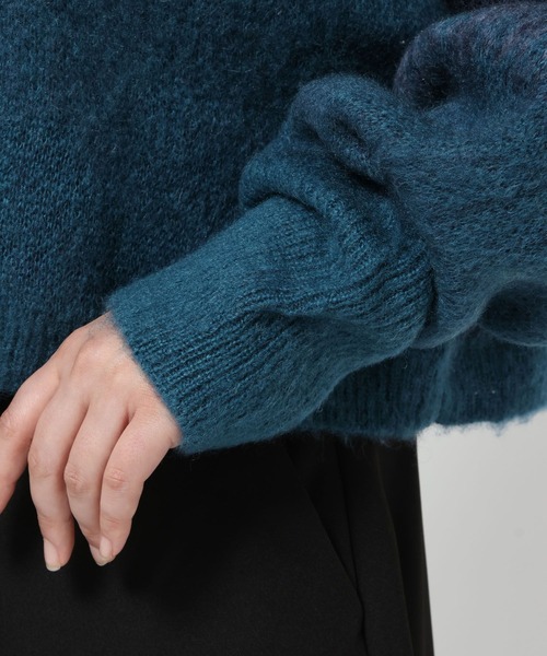 HARE（ハレ）の「グラデモヘヤニットプルオーバー(HARE)（ニット/セーター・レディース・ボルドー/ブルー/パープル/イエロー・FREE）」の21枚目の写真