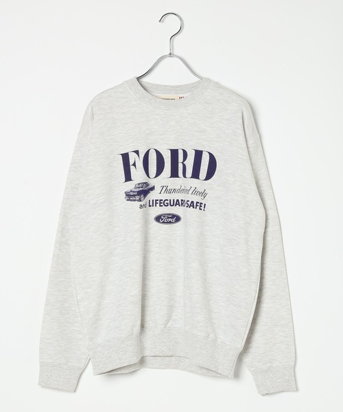 GOOD ROCK SPEED(グッドロックスピード)の「【GOOD ROCK SPEED(グッドロックスピード)】FORDロングスリーブスウェット(スウェット・レディース・アイボリー/ネイビー・FREE)」の1枚目の写真