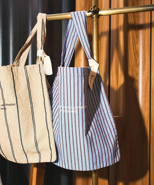 beej（ビージ）の「(beej)ONESHOULDER BAG STRIPE（ショルダーバッグ・レディース・ベージュ/ブラウン/ブルー・ONE SIZE）」の3枚目の写真